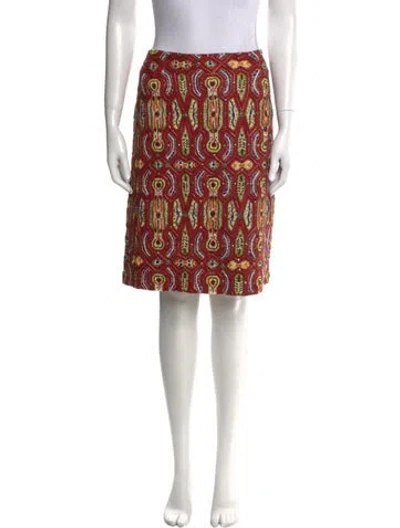 Pre-owned Etro Paisley Print Knee-length Skirt In Red