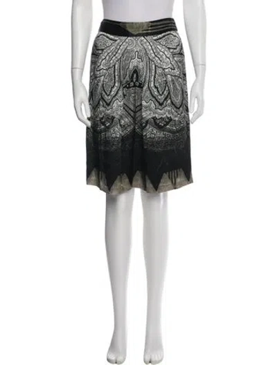 Pre-owned Etro Paisley Print Knee-length Skirt W/ Tags In White