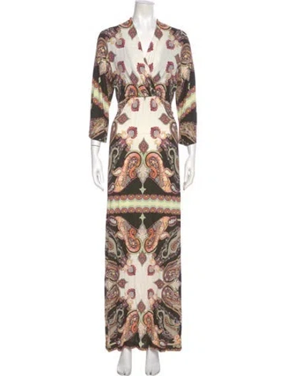 Pre-owned Etro Paisley Print Long Dress
