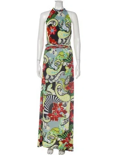 Pre-owned Etro Paisley Print Long Dress In Black