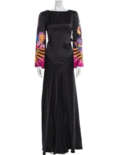 Pre-owned Etro Paisley Print Long Dress In Black