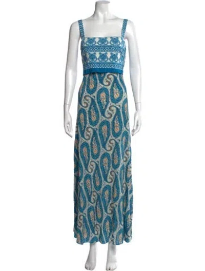 Pre-owned Etro Paisley Print Long Dress In Blue
