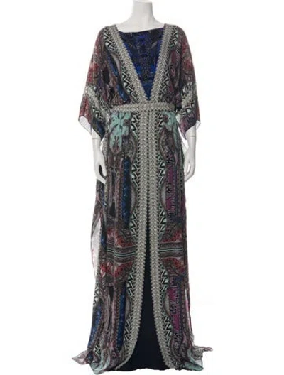 Pre-owned Etro Paisley Print Long Dress In Blue