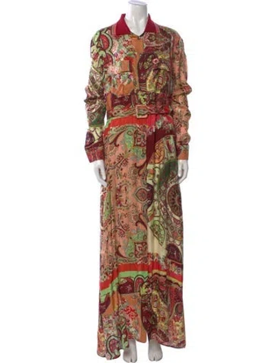 Pre-owned Etro Paisley Print Long Dress In Multi