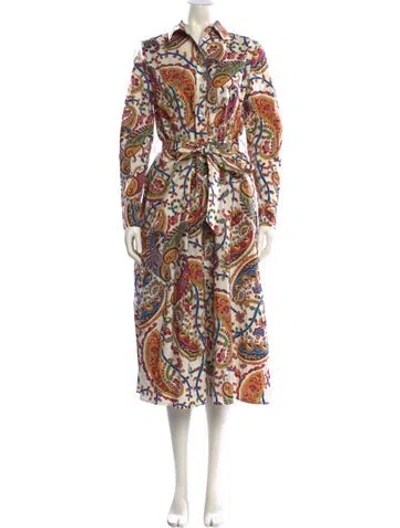 Pre-owned Etro Paisley Print Long Dress In Multi