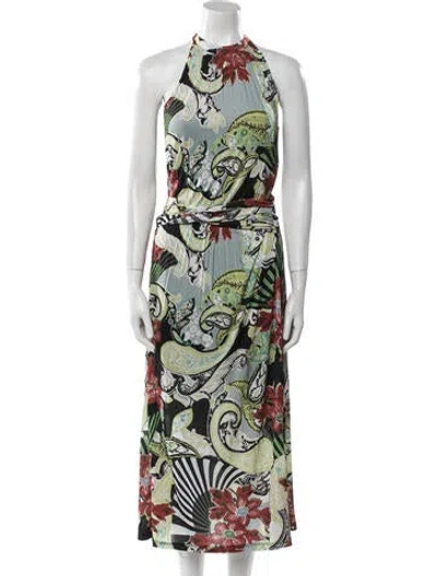Pre-owned Etro Paisley Print Long Dress In Multi