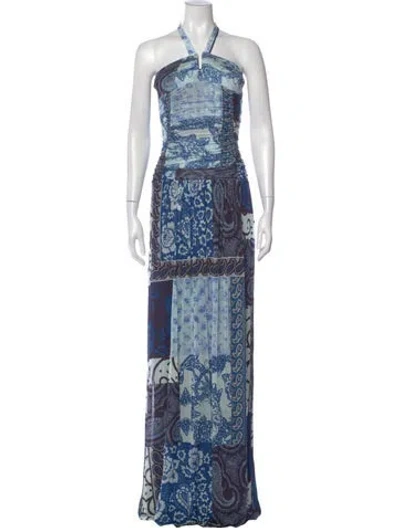 Pre-owned Etro Paisley Print Long Dress In Multi