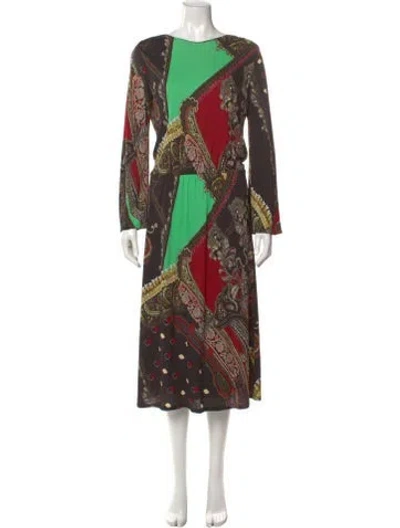 Pre-owned Etro Paisley Print Long Dress In Multi