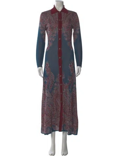 Pre-owned Etro Paisley Print Long Dress In Multi