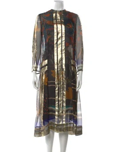 Pre-owned Etro Paisley Print Long Dress In Multi