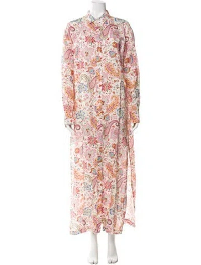 Pre-owned Etro Paisley Print Long Dress In Neutral