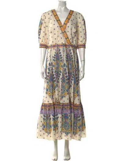 Pre-owned Etro Paisley Print Long Dress In Neutrals