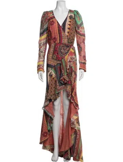 Pre-owned Etro Paisley Print Long Dress In Pink