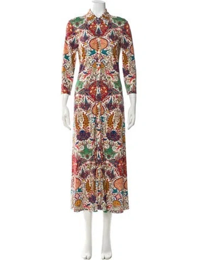 Pre-owned Etro Paisley Print Long Dress In Red