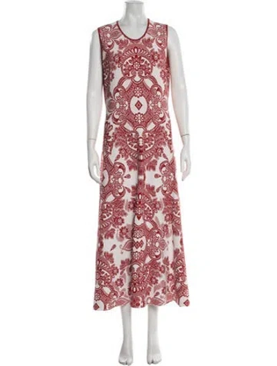 Pre-owned Etro Paisley Print Long Dress In Red