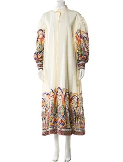 Pre-owned Etro Paisley Print Long Dress W/ Tags In Multi