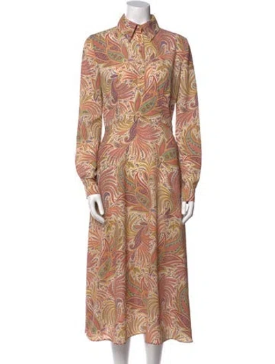 Pre-owned Etro Paisley Print Long Dress W/ Tags In Multi