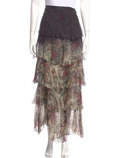 Pre-owned Etro Paisley Print Long Skirt In Multi
