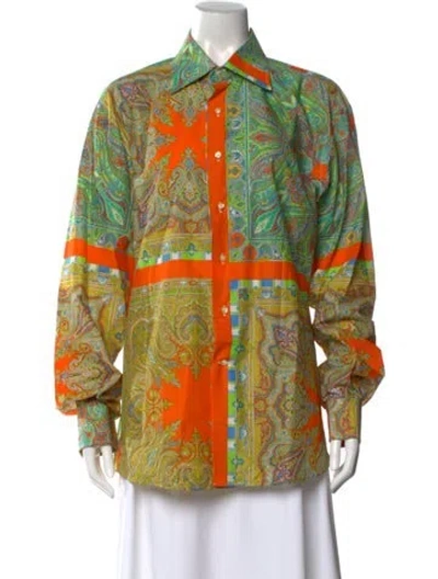 Pre-owned Etro Paisley Print Long Sleeve Blouse In Multi