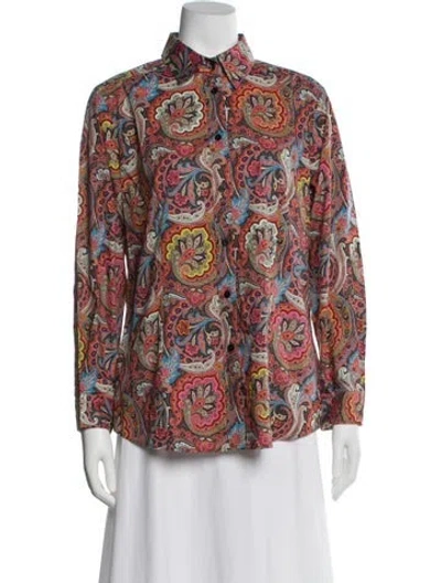 Pre-owned Etro Paisley Print Long Sleeve Blouse In Multi