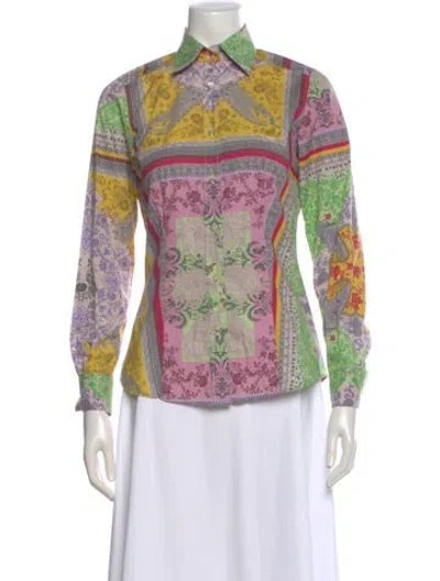 Pre-owned Etro Paisley Print Long Sleeve Blouse In Multi