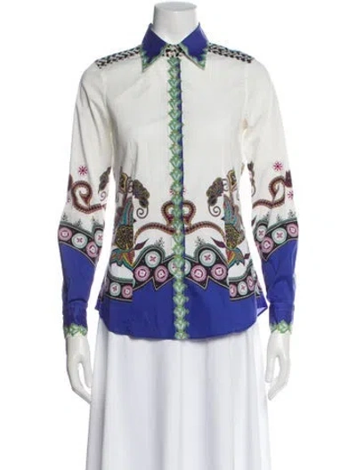 Pre-owned Etro Paisley Print Long Sleeve Blouse In Multi