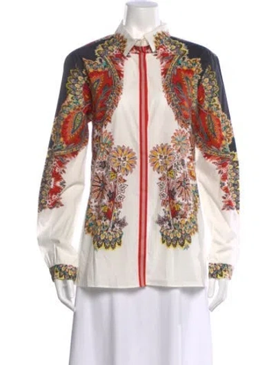 Pre-owned Etro Paisley Print Long Sleeve Blouse In Multi