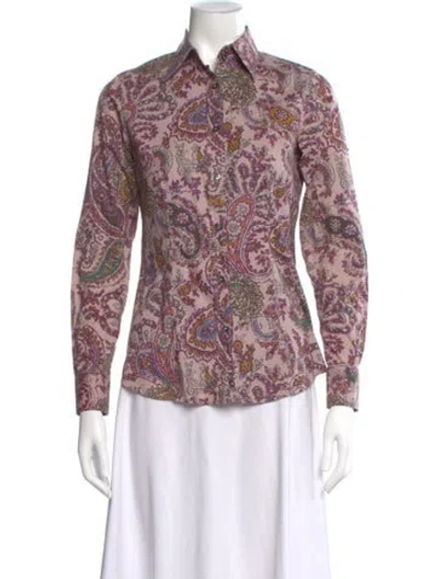 Pre-owned Etro Paisley Print Long Sleeve Blouse In Multi