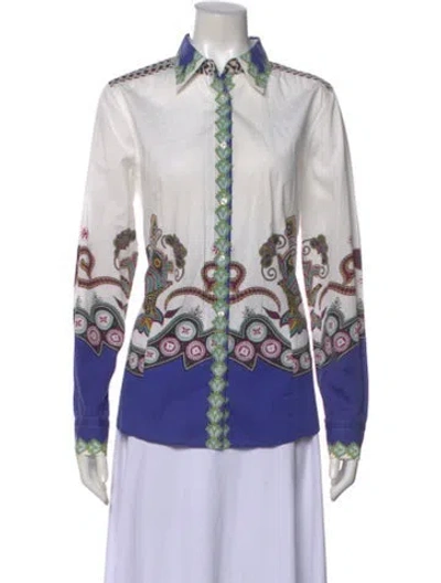 Pre-owned Etro Paisley Print Long Sleeve Blouse In Multi