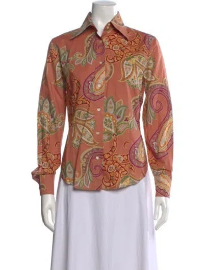Pre-owned Etro Paisley Print Long Sleeve Blouse In Multi