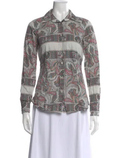 Pre-owned Etro Paisley Print Long Sleeve Blouse In Multi