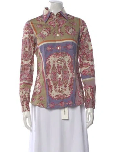 Pre-owned Etro Paisley Print Long Sleeve Blouse In Multi
