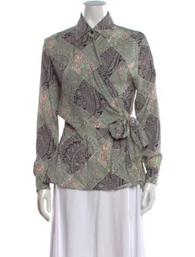 Pre-owned Etro Paisley Print Long Sleeve Blouse In Multi