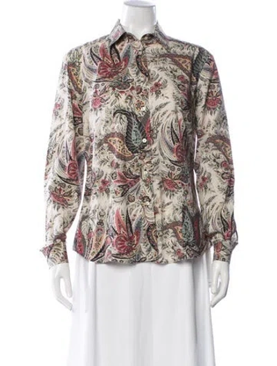 Pre-owned Etro Paisley Print Long Sleeve Blouse In Multi