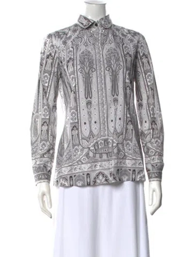 Pre-owned Etro Paisley Print Long Sleeve Blouse In Multi