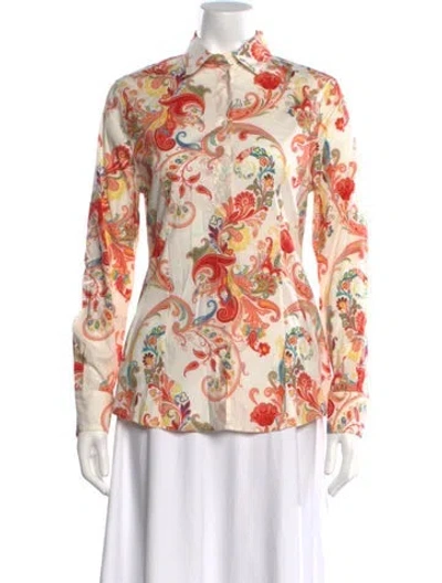 Pre-owned Etro Paisley Print Long Sleeve Blouse In Multi