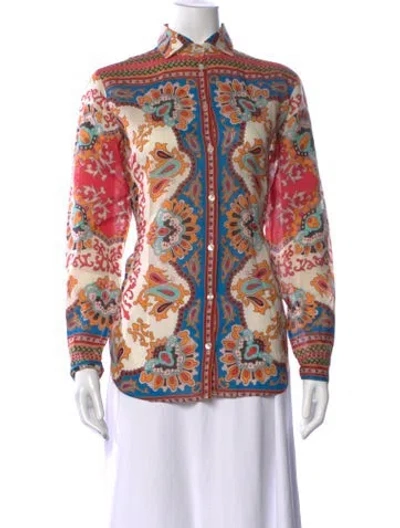 Pre-owned Etro Paisley Print Long Sleeve Blouse In Multi