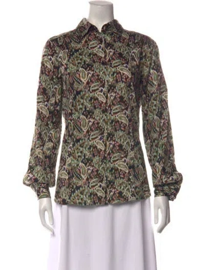 Pre-owned Etro Paisley Print Long Sleeve Blouse In Multicolor