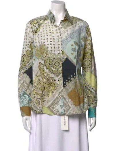 Pre-owned Etro Paisley Print Long Sleeve Blouse In Neutral