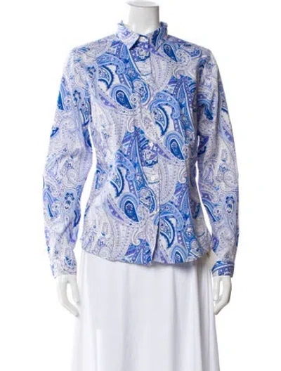 Pre-owned Etro Paisley Print Long Sleeve Button-up Top In Multi