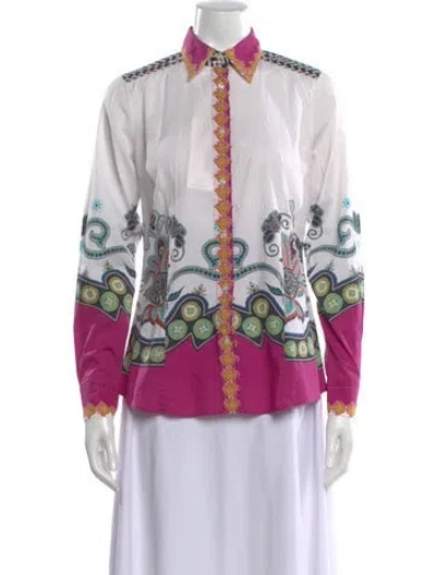 Pre-owned Etro Paisley Print Long Sleeve Button-up Top In Multi