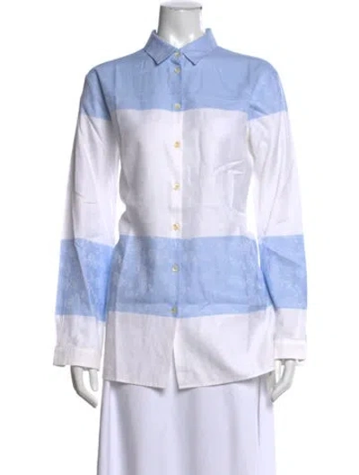 Pre-owned Etro Paisley Print Long Sleeve Button-up Top In Multi