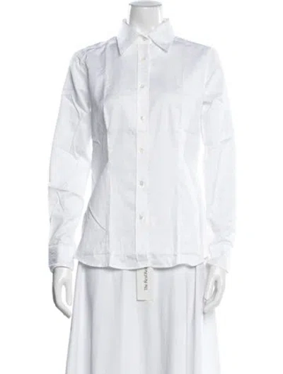 Pre-owned Etro Paisley Print Long Sleeve Button-up Top In White