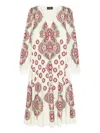 Etro Paisley-print Long-sleeve Dress In White