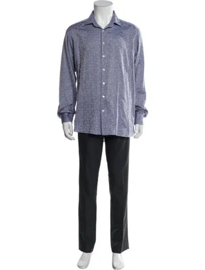 Pre-owned Etro Paisley Print Long Sleeve Shirt In Blue
