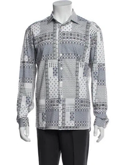 Pre-owned Etro Paisley Print Long Sleeve Shirt In Blue