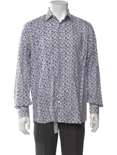 Pre-owned Etro Paisley Print Long Sleeve Shirt In Blue