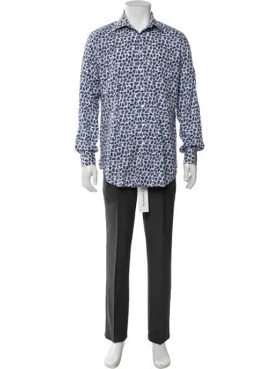 Pre-owned Etro Paisley Print Long Sleeve Shirt In Blue