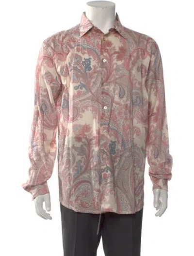 Pre-owned Etro Paisley Print Long Sleeve Shirt In Neutral