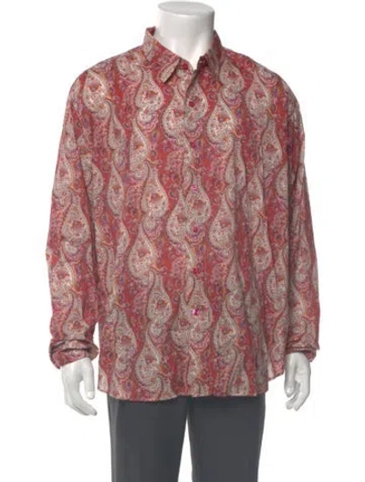 Pre-owned Etro Paisley Print Long Sleeve Shirt In Pink